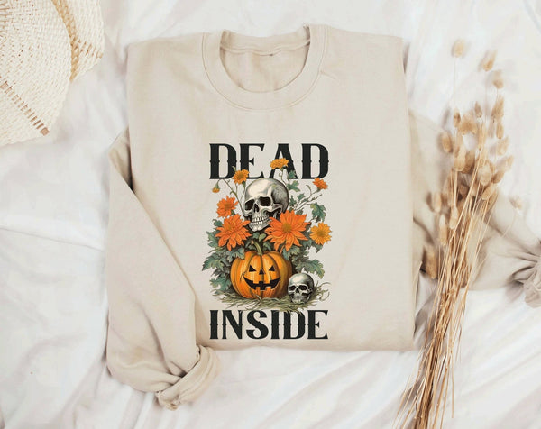 Dead Inside Sweatshirt Vintage Halloween Sweatshirt - little crafty souls