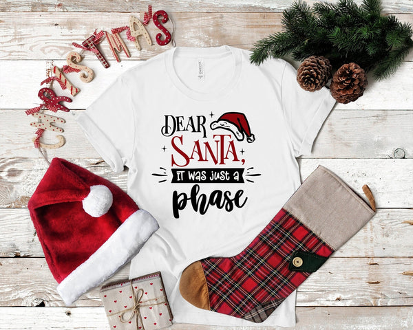 Dear Santa It Was Just A Phase Funny Christmas Tshirt - little crafty souls