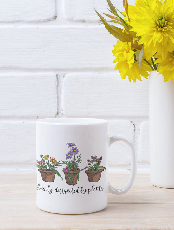 Easily distracted by plants, Garden mug, Gardening, Spring mug. - little crafty souls