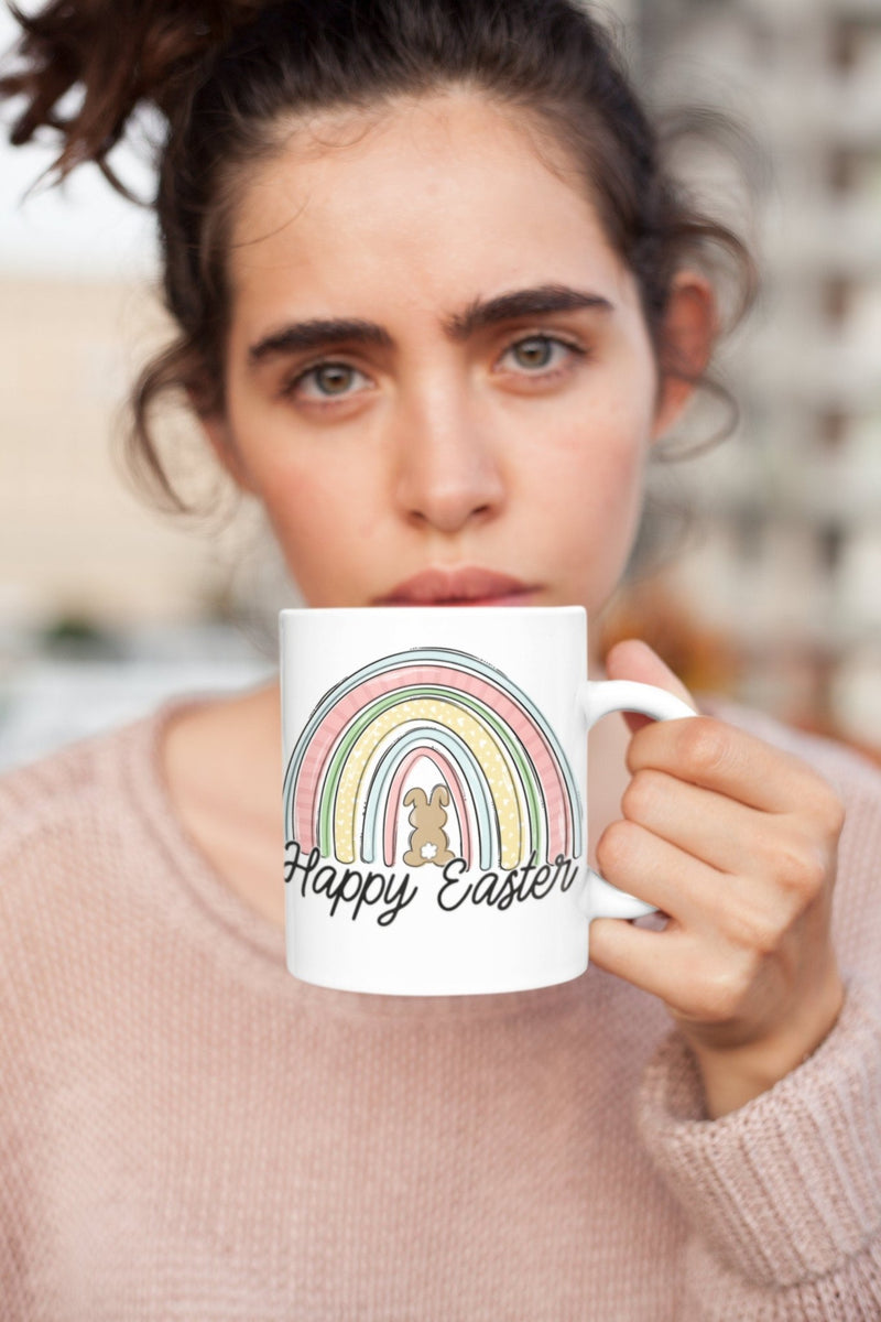 Easter Rainbow Bunny Mug, Spring mug, Easter, Spring - little crafty souls