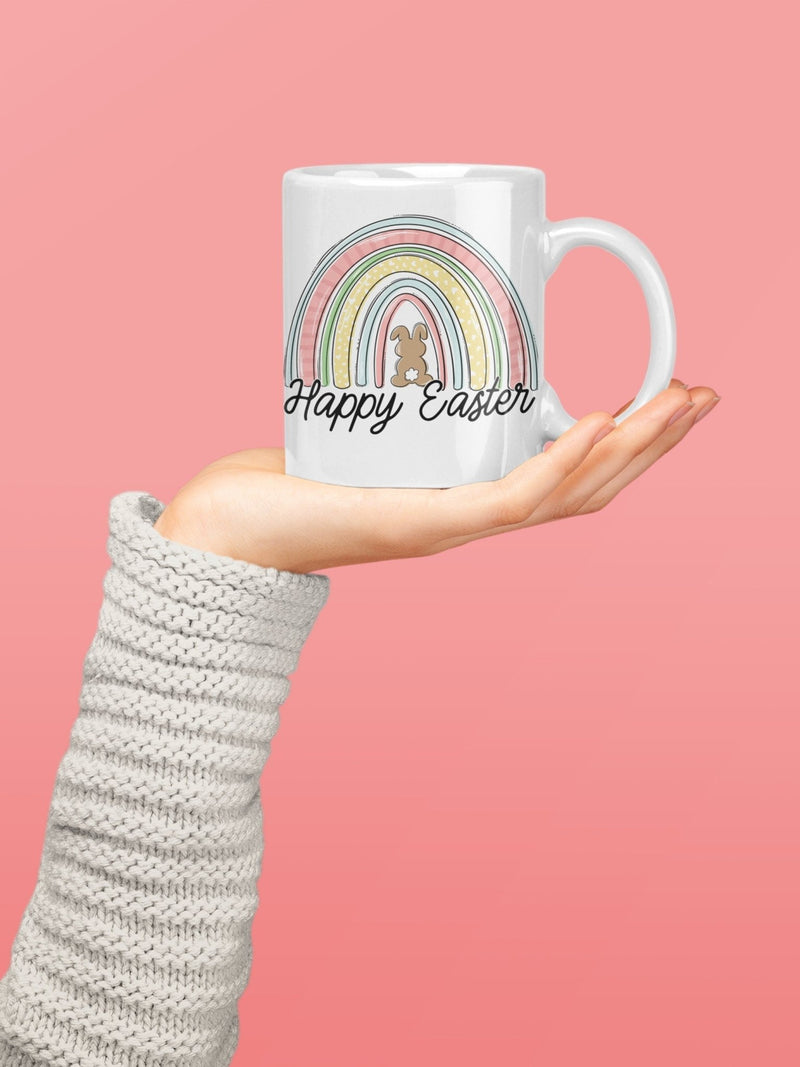 Easter Rainbow Bunny Mug, Spring mug, Easter, Spring - little crafty souls