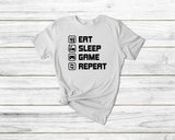 Eat Sleep Game Repeat Shirt - little crafty souls