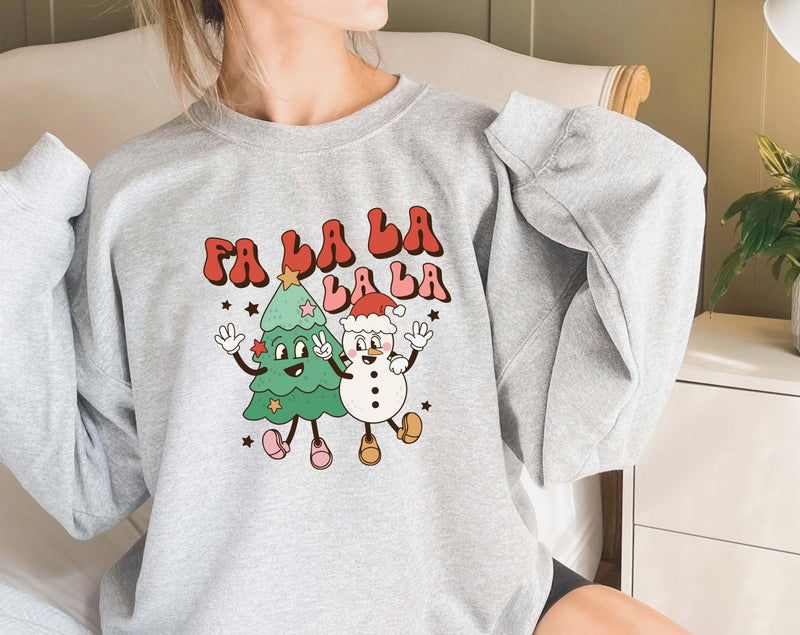 Fa La La La christmas sweater, christmas jumper uk, retro christmas jumper, vintage christmas sweatshirt, groovy xmas sweater - little crafty souls