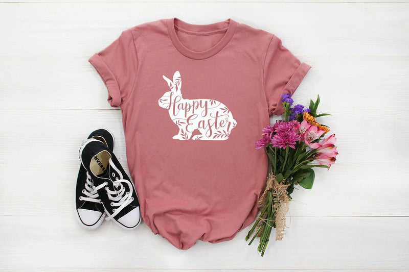 Floral Easter Bunny Tshirt - little crafty souls