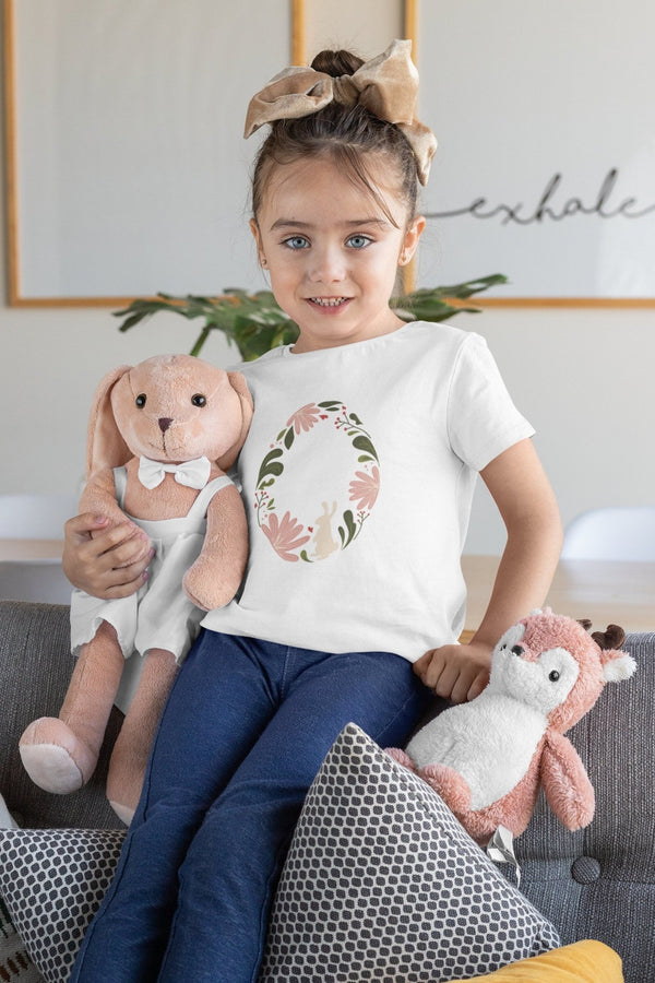 Floral Easter egg Tshirt, Easter Bunny tshirt, Easter tshirts, easter gift ideas, Kids easter shirts, my first easter tshirt, Rabbit Tshirt - little crafty souls