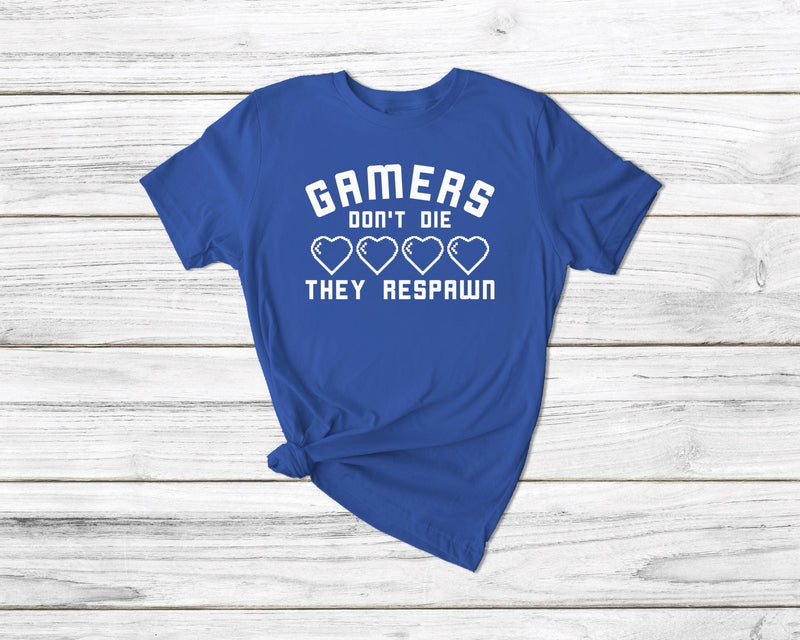 Gamers Don'T Die They Respawn Gamer Tshirt - little crafty souls