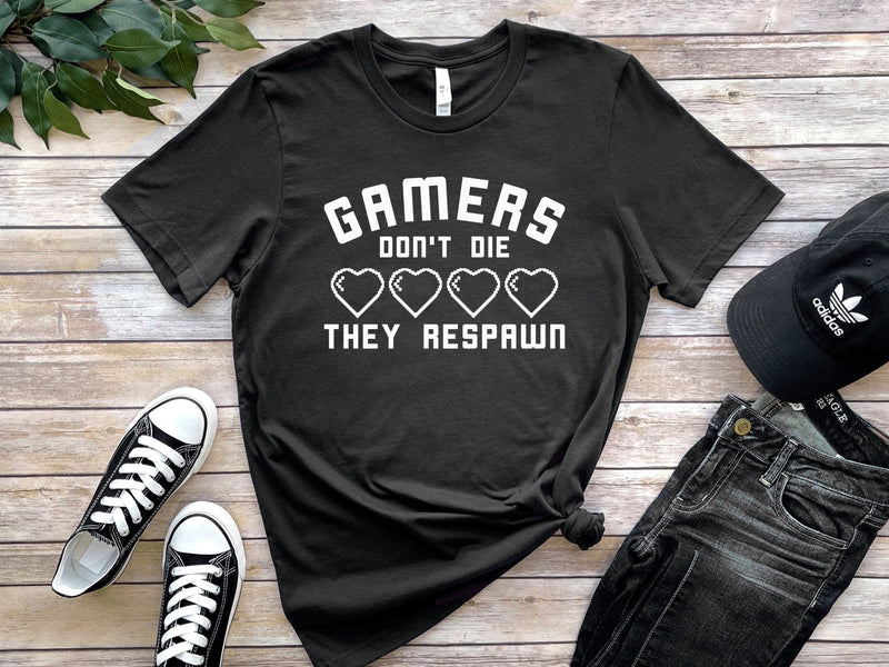 Gamers Don'T Die They Respawn Gamer Tshirt - little crafty souls