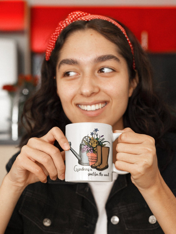 Gardening is good for the soul, Garden mug, Gardening, Spring mug. - little crafty souls