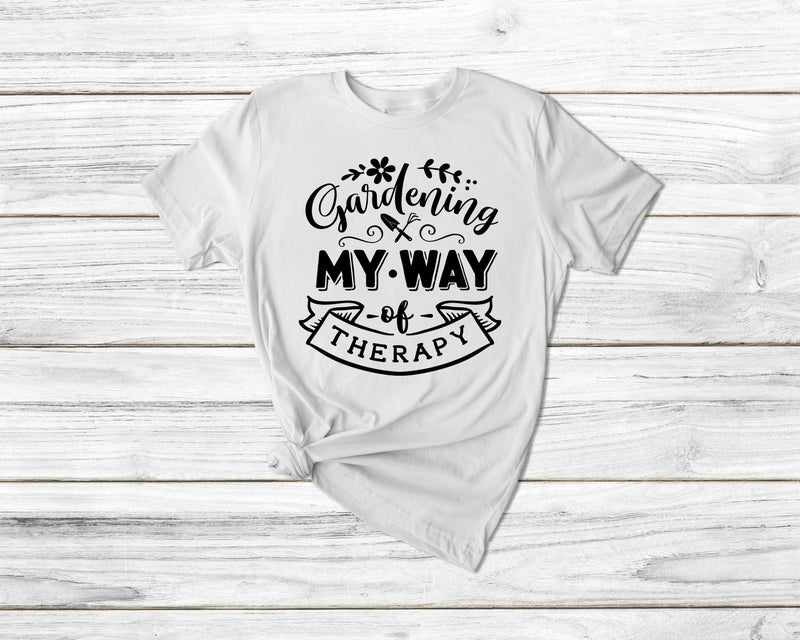 gardening is my therapy Funny Gardening Tshirt| gift t-shirt| ladies men's unisex garden tshirt tee| plants tshirt flowers tshirt | spring - little crafty souls