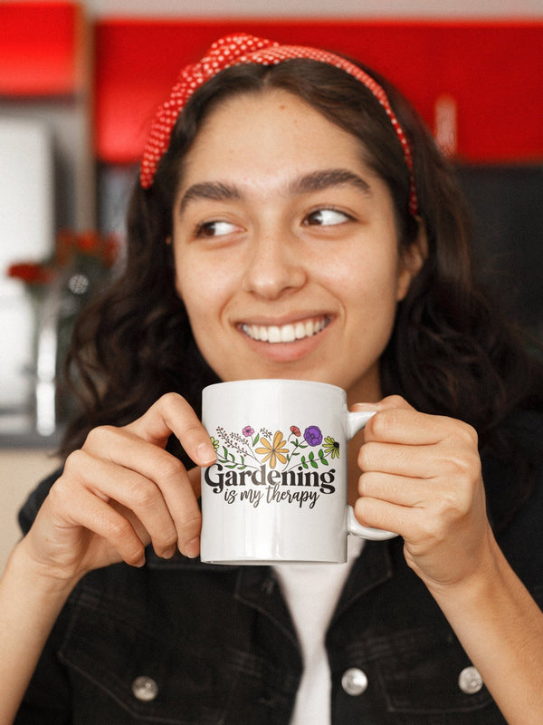 Gardening is my therapy, Garden mug, Gardening, Spring mug. - little crafty souls