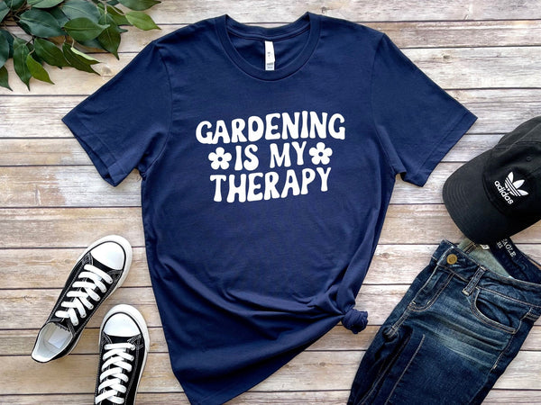 Gardening is my therapy tshirt, gardening shirt, gardeners tshirt, crazy plant lady, gardening tshirt, ladies gift, gifts for her, - little crafty souls