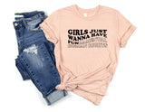 Girls Just Wanna Have Fundamental Human Rights tshirt, Pro Choice Shirt, Rights Shirt for Women, Women's Rights, my body my choice shirt - little crafty souls