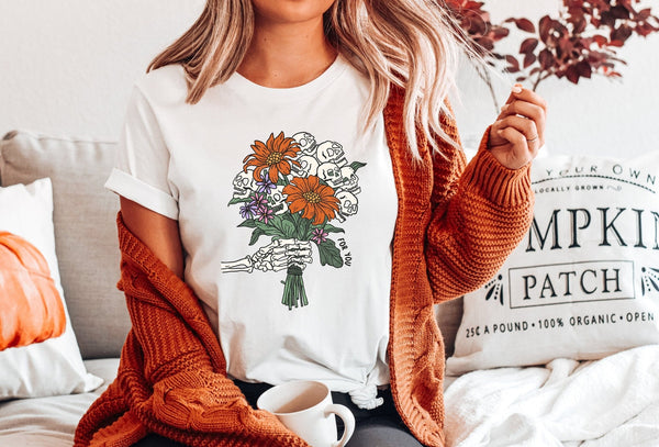 Halloween Flower Bouquet Tshirt - little crafty souls