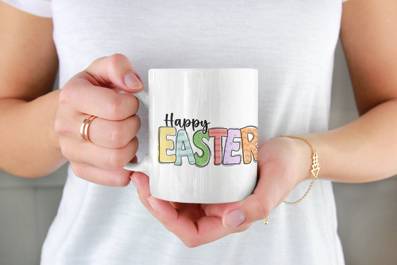 Happy Easter mug, Spring mug, Easter, Spring - little crafty souls