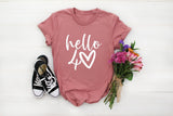 Hello 40 tshirt, forty birthday present, 40th bday tshirt, funny birthday shirt, funny 40th tshirt, naughty forty, naughty 40 tshirt - little crafty souls