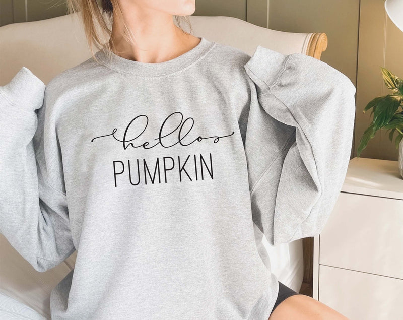 Hello Pumpkin Sweater, fall sweater, Ladies Fall shirt, autumn jumper, fall shirts, Halloween sweater, Halloween tshirt, sweater weather - little crafty souls