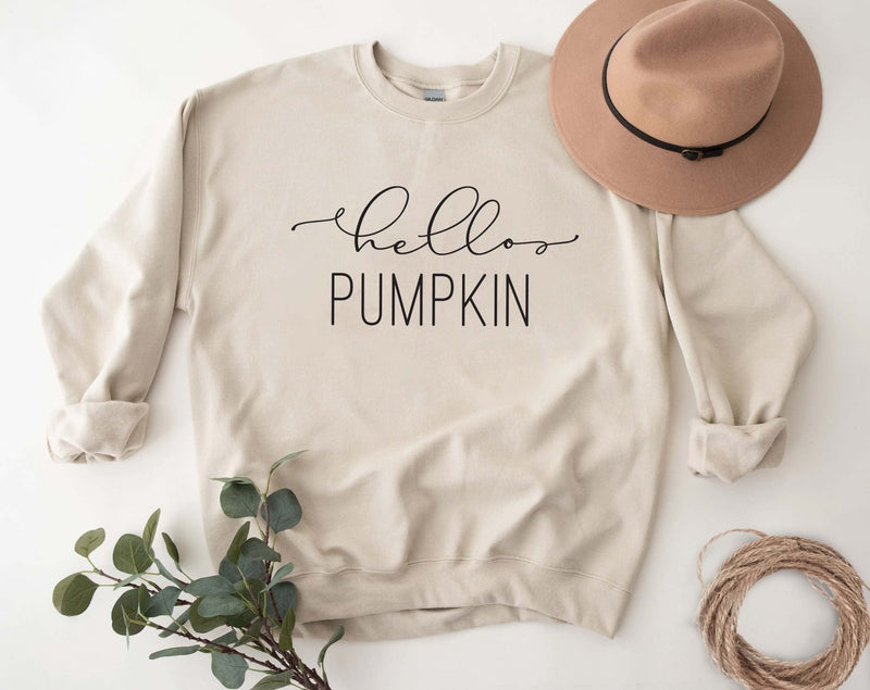 Hello Pumpkin Sweater, fall sweater, Ladies Fall shirt, autumn jumper, fall shirts, Halloween sweater, Halloween tshirt, sweater weather - little crafty souls