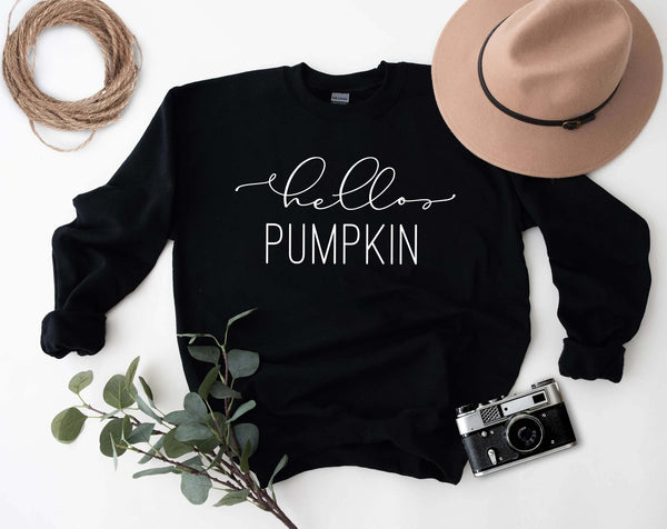 Hello Pumpkin Sweater, fall sweater, Ladies Fall shirt, autumn jumper, fall shirts, Halloween sweater, Halloween tshirt, sweater weather - little crafty souls