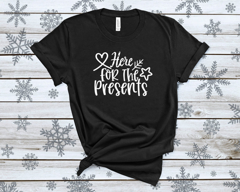 Here For The Presents Christmas Tshirt - little crafty souls