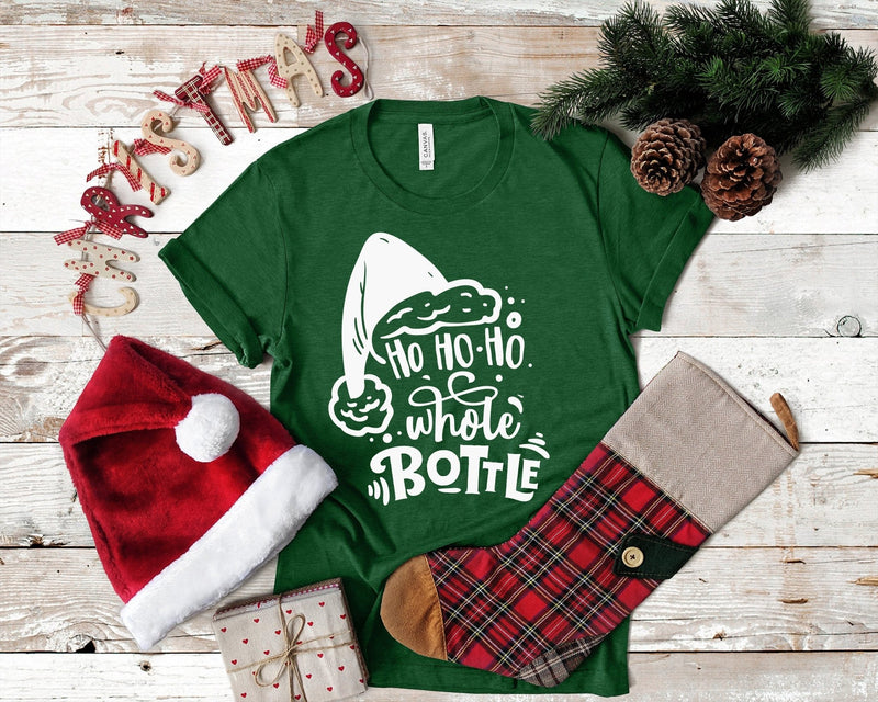 Ho Ho Ho Whole Bottle Christmas Tshirt - little crafty souls