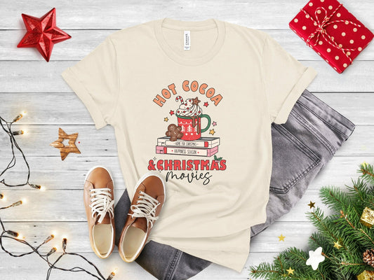 Hot Cocoa and Christmas Movies Tshirt - little crafty souls