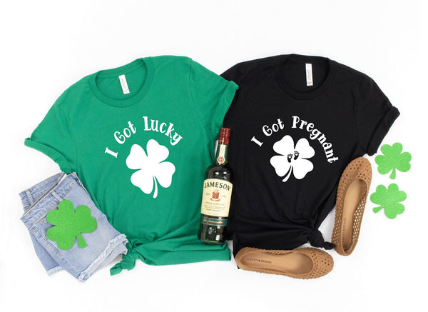 I got lucky I got pregnant tshirts St Patricks day shirts, Pregnancy announcement, i'm pregnant shirt St Patrick's day shirts, ireland - little crafty souls