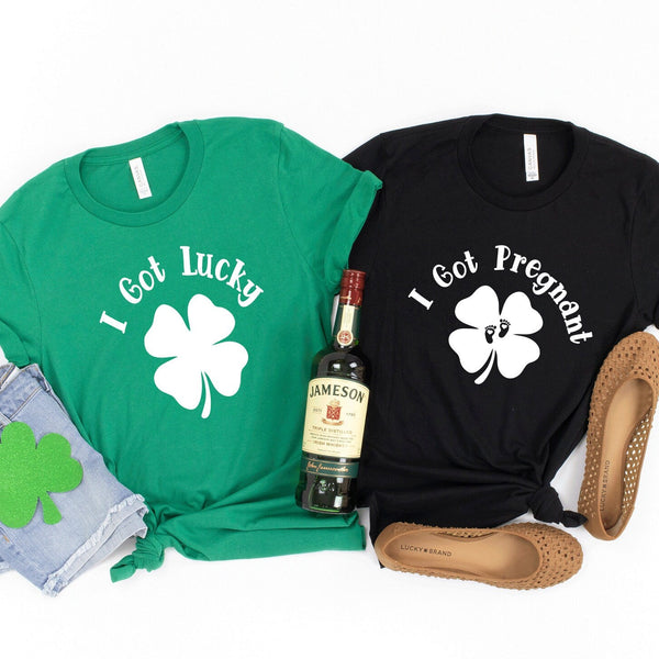 Funny Couples St. Patrick's Pregnancy Announcement Shirts