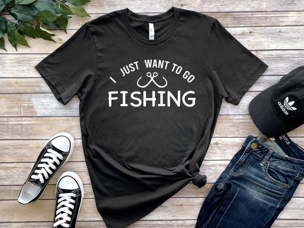 I Just Want To Go Fishing Tshirt - little crafty souls