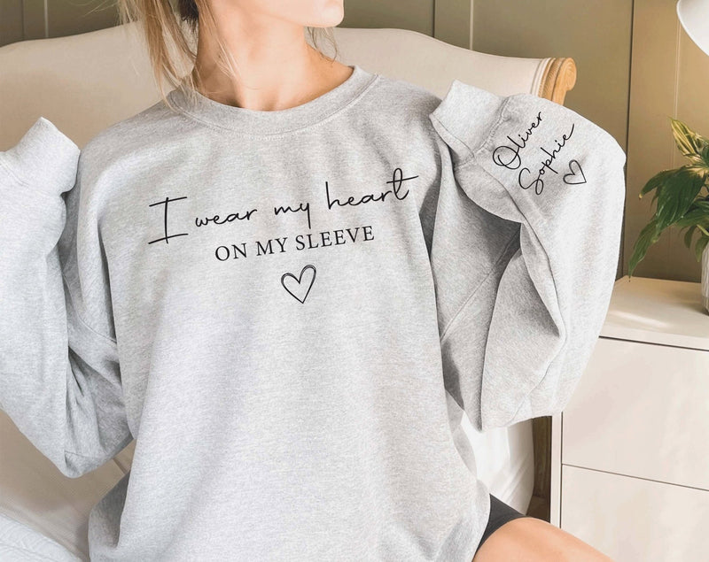 I Wear My Heart On My Sleeve Sweatshirt - little crafty souls