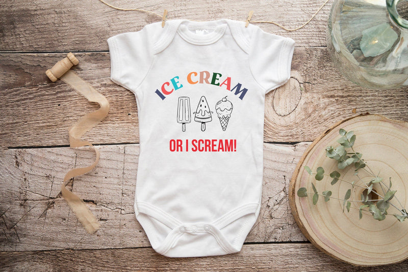 Ice Cream or I scream tshirt, Kids T-Shirt - Summer T Shirt - Vacation tee - Girls T-Shirt - Boys T-Shirt - Ice Cream Lover - Beach Tee - little crafty souls