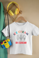 Ice Cream or I scream tshirt, Kids T-Shirt - Summer T Shirt - Vacation tee - Girls T-Shirt - Boys T-Shirt - Ice Cream Lover - Beach Tee - little crafty souls