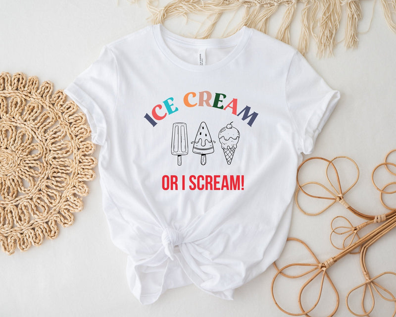 Ice Cream or I scream tshirt, Kids T-Shirt - Summer T Shirt - Vacation tee - Girls T-Shirt - Boys T-Shirt - Ice Cream Lover - Beach Tee - little crafty souls