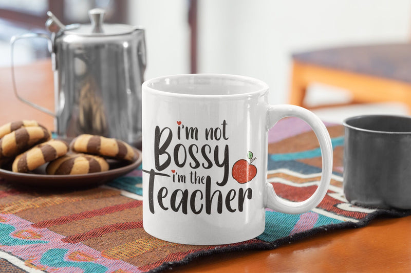 I'm not bossy i'm the teacher, teachers mug, school leavers, teacher, gifts for teachers, world's best teacher. - little crafty souls