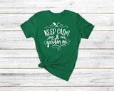 Keep calm and garden on Funny Gardening Tshirt| gift t-shirt| ladies unisex garden tshirt tee| plants tshirt flowers tshirt | men's - little crafty souls