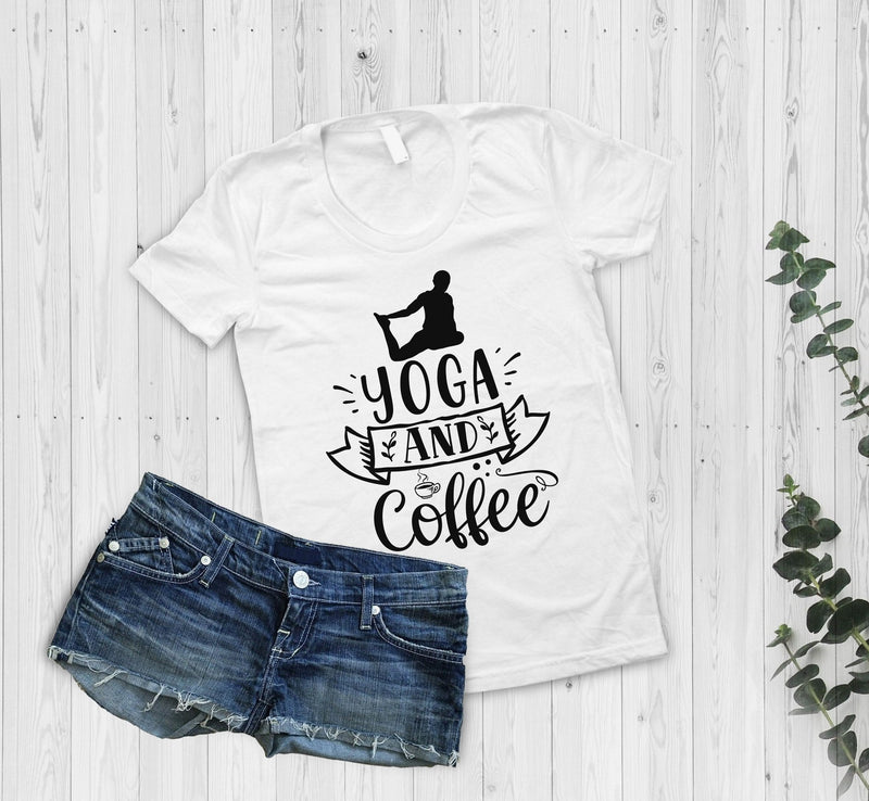 Ladies Yoga And Coffee Tshirt - little crafty souls