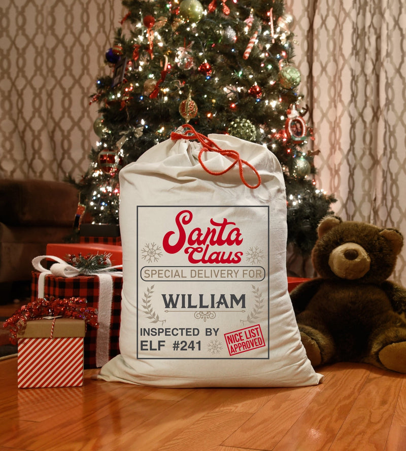 Large Personalised Christmas Eve Santa Sack - little crafty souls