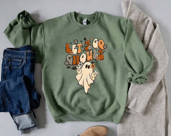 Lets go Ghouls sweatshirt halloween jumper Hocus Pocus sweatshirt witch Pumpkin sweater, Ladies Fall shirt autumn jumper Halloween top - little crafty souls