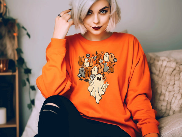 Lets go Ghouls sweatshirt halloween jumper Hocus Pocus sweatshirt witch Pumpkin sweater, Ladies Fall shirt autumn jumper Halloween top - little crafty souls