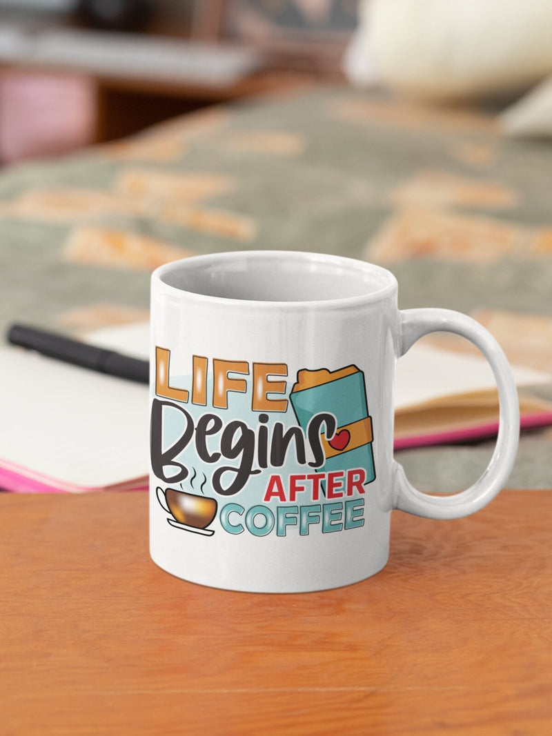 Life begins after coffee, funny mug, office gift, offensive mug, gift for her, joke mugs, sassy mug - little crafty souls