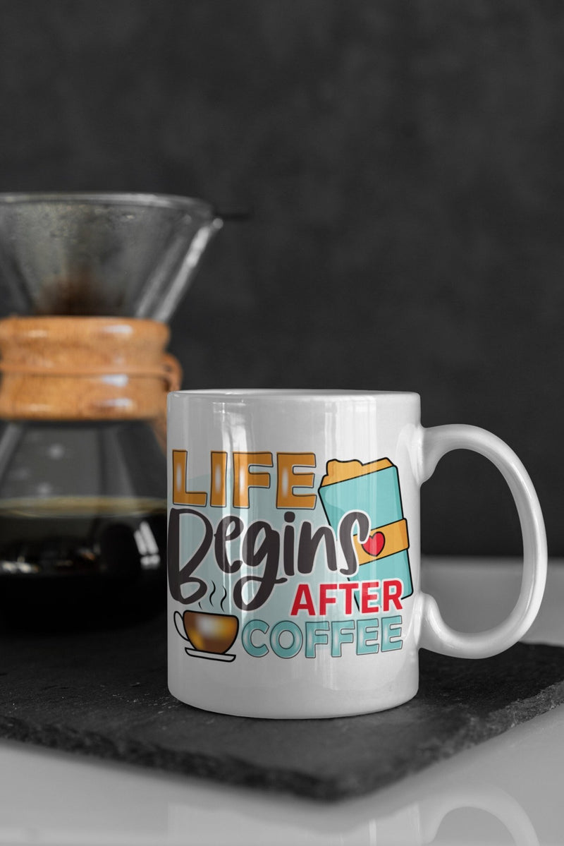 Life begins after coffee, funny mug, office gift, offensive mug, gift for her, joke mugs, sassy mug - little crafty souls