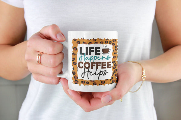 Life happens, coffee helps, funny mug, office gift, offensive mug, gift for her, joke mugs, sassy mug - little crafty souls