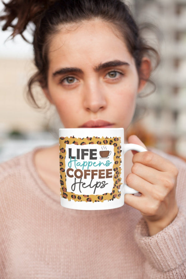 Life happens, coffee helps, funny mug, office gift, offensive mug, gift for her, joke mugs, sassy mug - little crafty souls