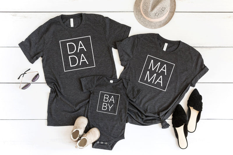 Mama Dada Baby Box Tshirts - little crafty souls