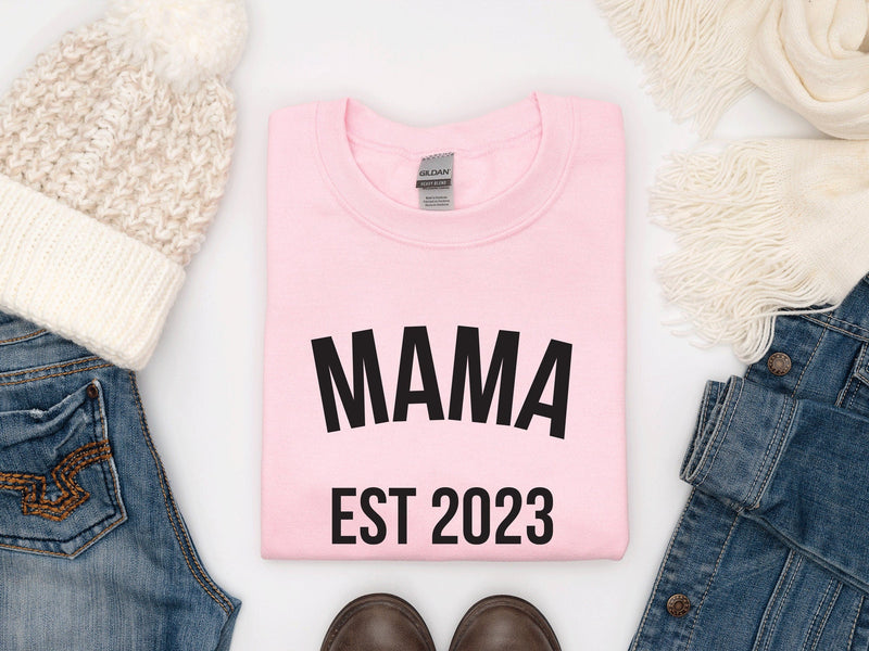 Mama est 2023 sweatshirt - little crafty souls