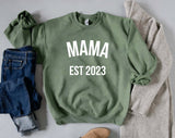 Mama est 2023 sweatshirt - little crafty souls