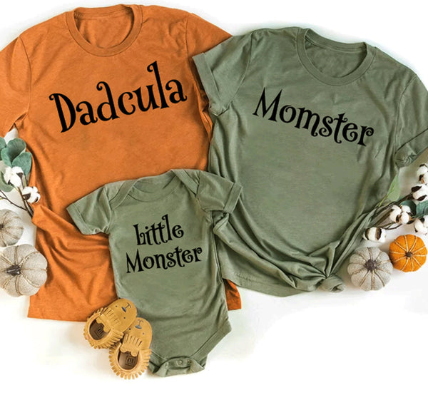 Matching family halloween tshirts momster dadcular - little crafty souls