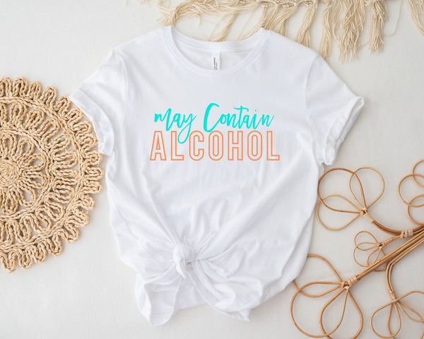 May contain alcohol tshirt, funny alcohol tshirt, funny alcohol shirt, drunk gift, funny beer gift, alcohol shirt, funny gin tshirt, summer - little crafty souls