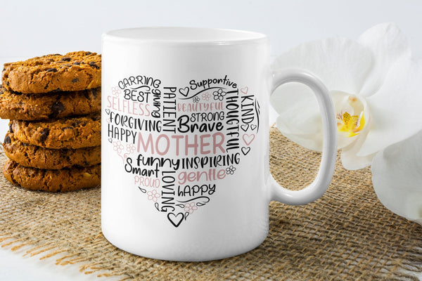 Mothers day heart mug, Mum Coffee Mug -Mum Gift for Mother's Day - gift for mum - Mama Mug - Mama Gifts - Gifts for mum - little crafty souls