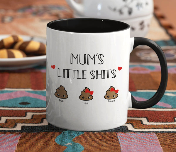 Mum Gift Personalised Mugs Mum's Little Shits Mum Funny Mug Personalised Mother's Day Present Gift For Mum Birthday Gift, funny present - little crafty souls