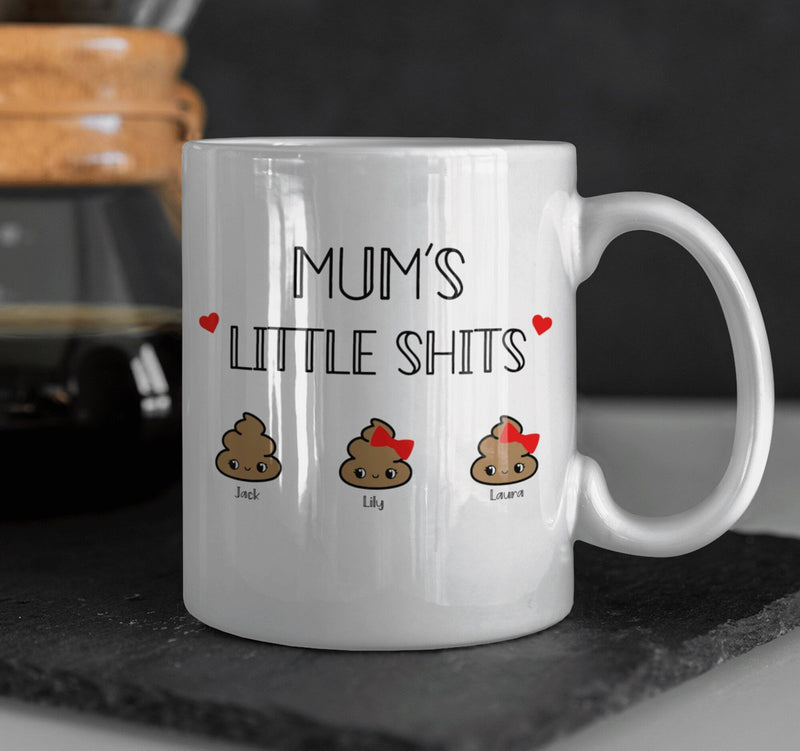 Mum Gift Personalised Mugs Mum's Little Shits Mum Funny Mug Personalised Mother's Day Present Gift For Mum Birthday Gift, funny present - little crafty souls